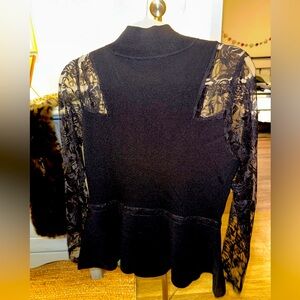 Like new INC black lace sweater size Large